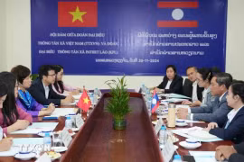 会谈场景。图自越通社