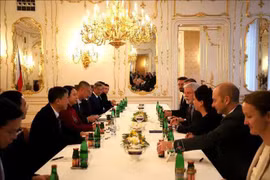 武氏映春会见捷克总统帕维尔（Petr Pavel）。图自越通社