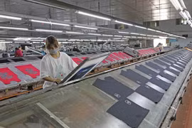 兴安省安美县安富纺织品服装公司生产链。图自越通社