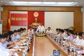 越南政府副总理张和平在会议上发表讲话