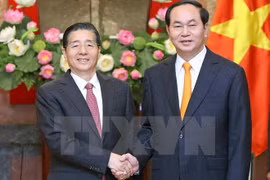 越南国家主席陈大光与中国国务委员、公安部部长郭声琨