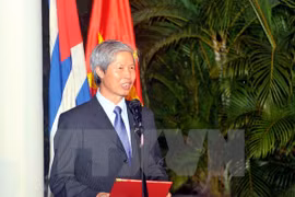 越南驻古巴大使杨明在研讨会上发表讲话