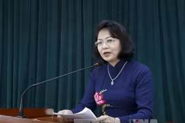 越南国家副主席邓氏玉盛在座谈会上致辞