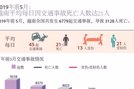 图表新闻：2019年前5月越南平均每日因交通事故死亡人数达21人