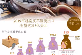 图表新闻：2019年越南皮革鞋类出口有望达215亿美元