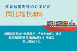 图表新闻：停靠越南海港的外国船舶同比增长30%