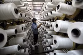 由韩国投资建设，位于富寿省瑞云工业园区的 KSA Polymer股份公司的生产线。图自越通社
