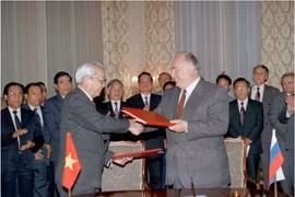 越南与俄罗斯于1994年签署了《越俄友好关系基本原则条约》。图自越通社