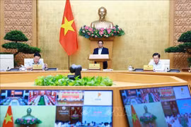 范明政在会上发表讲话。图自越通社