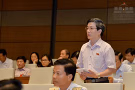 海防市国会代表裴青松发表意见。