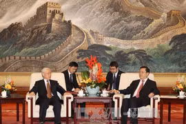 越共中央总书记阮富仲会见中国全国人大常委会委员长张德江