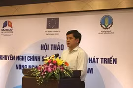 越南农业与农村发展部副部长陈青南在会上发表讲话。