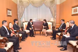 越南外交部副部长邓廷贵与泰国外交部常务秘书马泰林（图片来源：越通社）