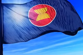 东盟旗。（图片来源：越通社）