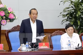 越南政府副总理张和平在会议上发表讲话。