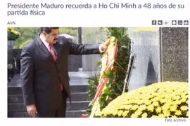 委内瑞拉总统尼古拉斯·马杜罗在其个人脸谱账户上发表关于胡志明主席的文章。（图片来源：越通社）