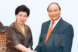 越南政府总理阮春福会见世卫组织总干事陈冯富珍。