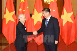 越中领导会面（图片来源：越通社）