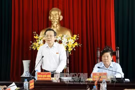 越南国会副主席冯国显在会议上发表讲话。（图片来源：越通社）