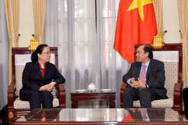 越南副外长阮国勇会见中国驻岘港市总领事郗慧。​（图片来源：http://baoquocte.vn）