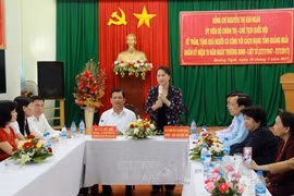 阮氏金银与广义省省委领导举行工作会谈。