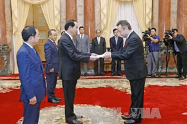 捷克驻越南大使维捷斯拉夫·格雷普尔向越南国家主席陈大光递交国书（图片来源：越通社）