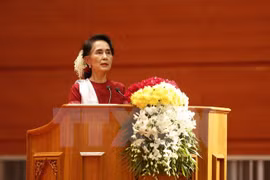 缅甸国家顾问昂山素季（图片来源：EPA）