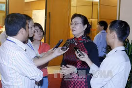 胡志明市国会代表阮氏决心接受记者的采访。