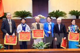 阮氏金银主席向八九十岁高龄的国会代表赠送礼物