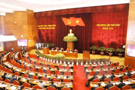 越共第十二届中央委员会第六次全体会议场景。（图片来源：越通社）