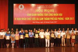 8月10日在海防市举行的表彰会。（图片来源：越通社）