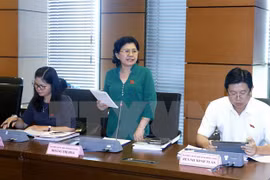 国会代表在会议上发表讲话。