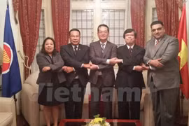 东盟五国驻阿根廷首都布宜诺斯艾利斯的大使合影。（图片来源：越通社）