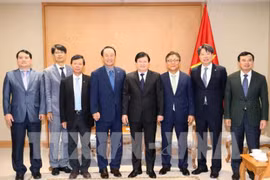 越南政府副总理郑廷勇（中间）会见韩国南方电力公司代表团