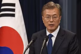 韩国总统文在寅。（图片来源：EPA）
