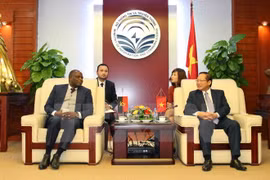 越南信息与传媒部部长张明俊与安哥拉电信与信息技术部部长若泽•卡瓦略•达罗沙​ 。