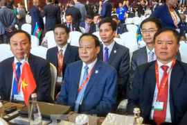 越南公安部副部长黎贵王上将率领越南代表团出席大会。（图片来源：越通社）