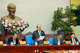 阮春福总理在会议上发表讲话