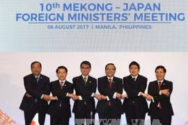 湄公河五国与日本合作部长级会议场景。（图片来源：越通社）