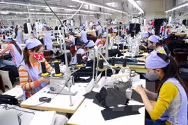 附图。越南纺织品服装产业。（图片来源：越通社）