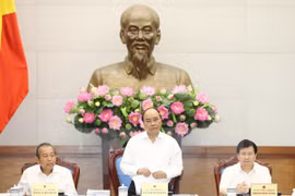 越南政府总理阮春福在会议上发表讲话。（图片来源：越通社）