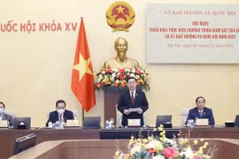 国会主席王廷惠主持实施监督计划的视频会议