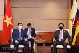 越南政府总理范明政会见文莱苏丹哈桑纳尔
