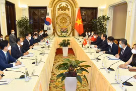 越南外交部长裴青山与韩国外交部长官郑义溶举行会谈