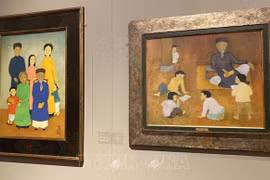 越南已故画家枚中栨绘画展在法国马孔市开展