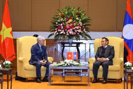 越南祖国阵线中央委员会主席杜文战会见老挝人民民主共和国国会主席赛宋蓬·丰威汉
