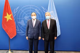 第76届联合国大会：阮春福会见第76届联合国大会主席和联合国秘书长