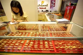 今日上午越南国内市场黄金价格大幅下跌