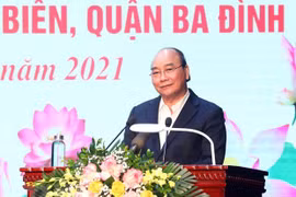 国家主席阮春福出席河内市奠边坊民族大团结日活动