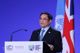 越南政府总理范明政在《联合国气候变化框架公约》第二十六次缔约方大会世界领导人峰会上发表讲话